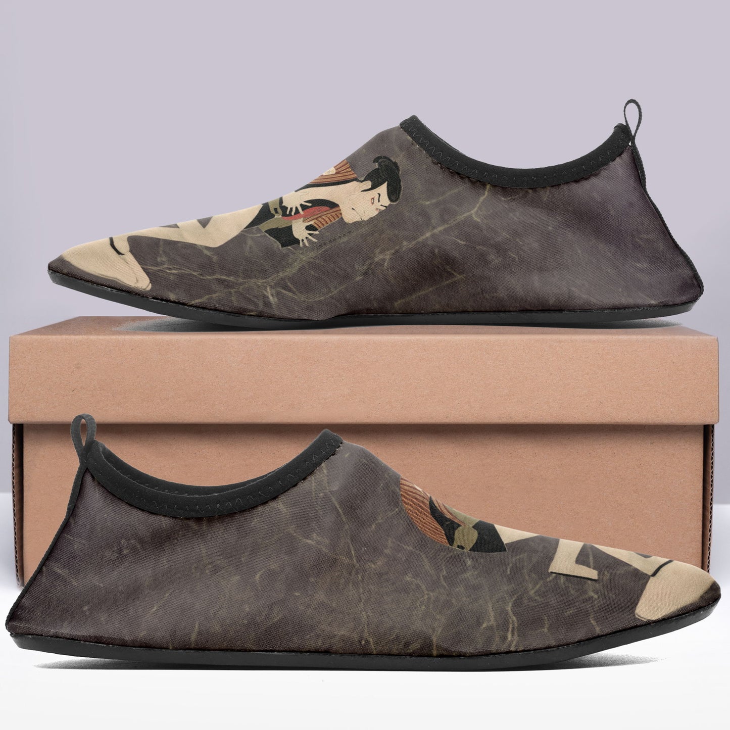 Customized Printed Aqua Shoes 1902: Ukiyo-e the Slave Edo Soldier of Otani Oniji III Beach Wading Shoes 7