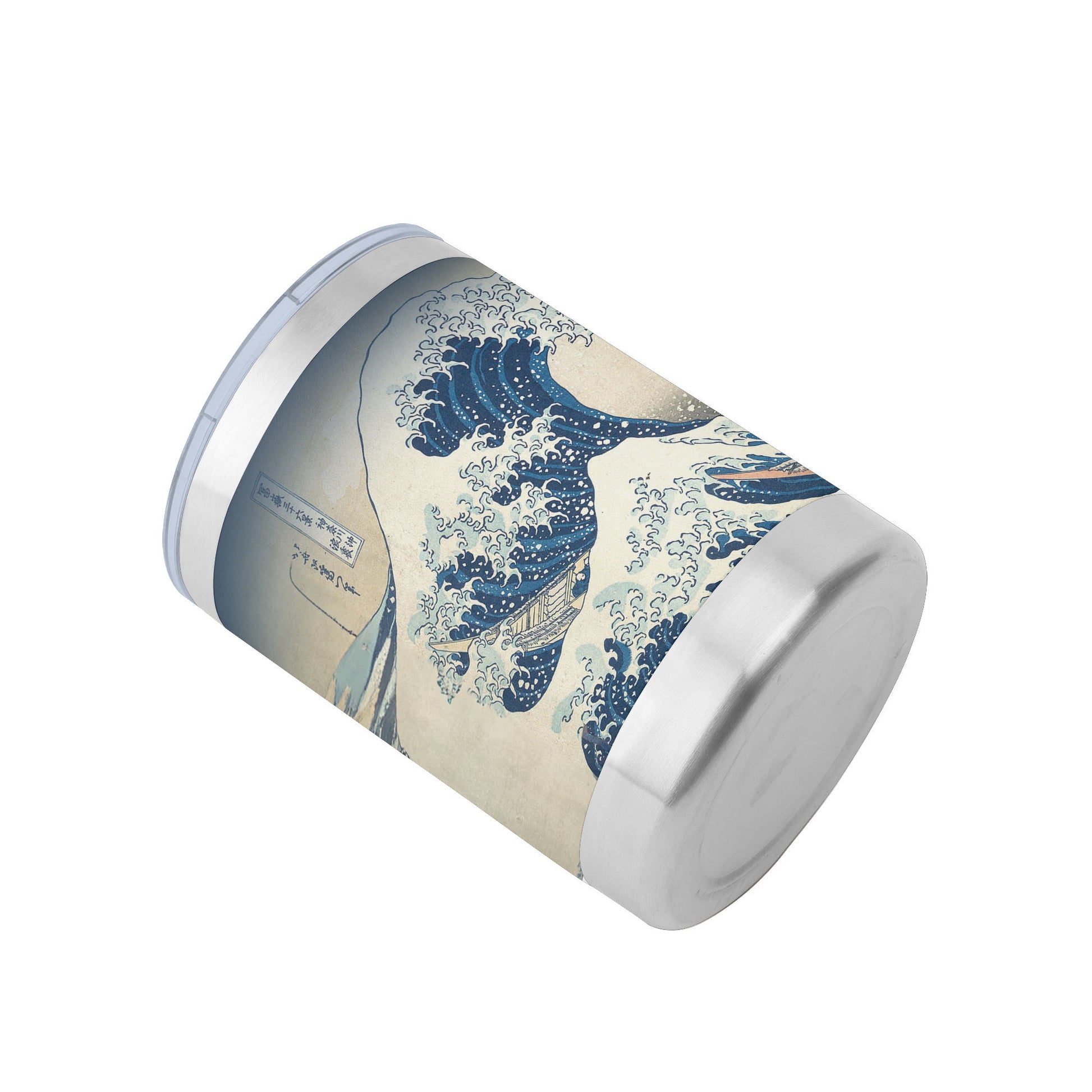 Custom Printed 10oz Stainless Steel Coffee Cup with Lid Pr262: Ukiyo-e Katsushika Hokussai's the Great Wave off Kanagawa Whiskey Tumbler 4