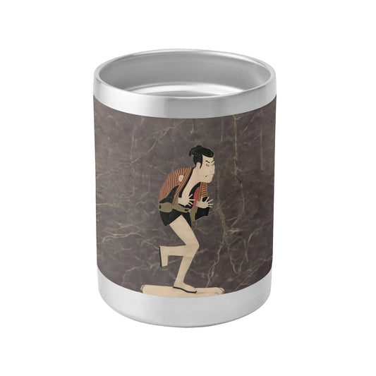custom printed 10oz stainless steel coffee cup with lid pr262: ukiyo-e the slave edo soldier of otani oniji iii whiskey tumbler