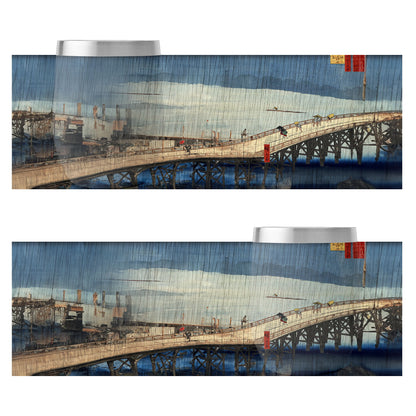 Custom Printed 12oz Stainless Steel Wine Tumbler Pr260 Ukiyo-e Utagawa Hiroshige's Sudden Shower over Shin Ohashi Bridge and Atake Insulated Eggshell Cup with Lid 5