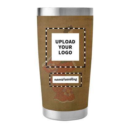 Custom Printed 15oz Stainless Steel Travel Mug with Lid Pr264: Ukiyoe Hishikawa Moronobu's Beauty Looking Back Vacuum Insulated Tumbler Custom Logo Brand Name