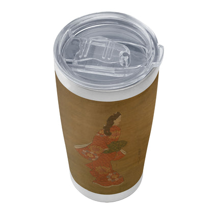 Custom Printed 15oz Stainless Steel Travel Mug with Lid Pr264: Ukiyoe Hishikawa Moronobu's Beauty Looking Back Vacuum Insulated Tumbler 3