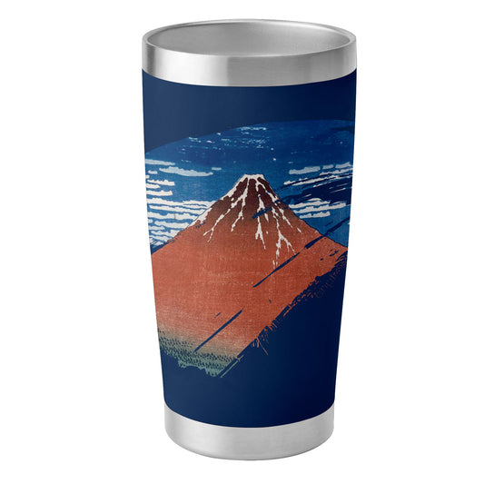 Custom Printed 15oz Stainless Steel Travel Mug with Lid Pr264: Ukiyo-e Hokusai Thirty-Six Views of Mount Red Fuji Vacuum Insulated Tumbler 