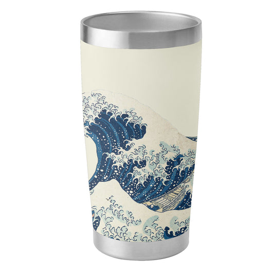 Custom Printed 15oz Stainless Steel Travel Mug with Lid Pr264: Ukiyo-e Katsushika Hokussai's the Great Wave off Kanagawa Vacuum Insulated Tumbler