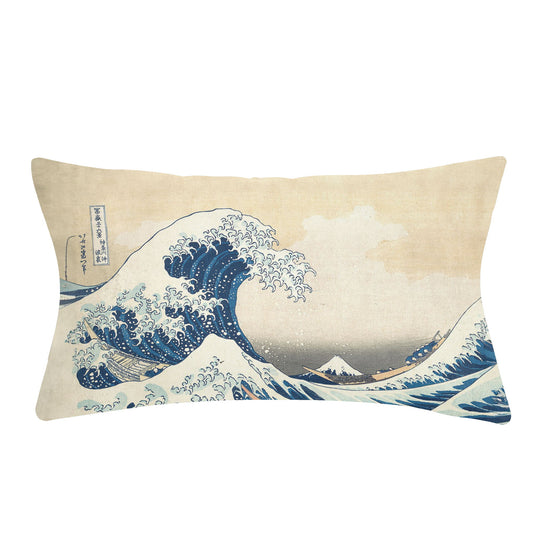 Custom Printed Art Ideas Famous Ukiyo-e Katsushika Hokusai's the Great Wave off Kanagawa Pillow 13*21 PR105