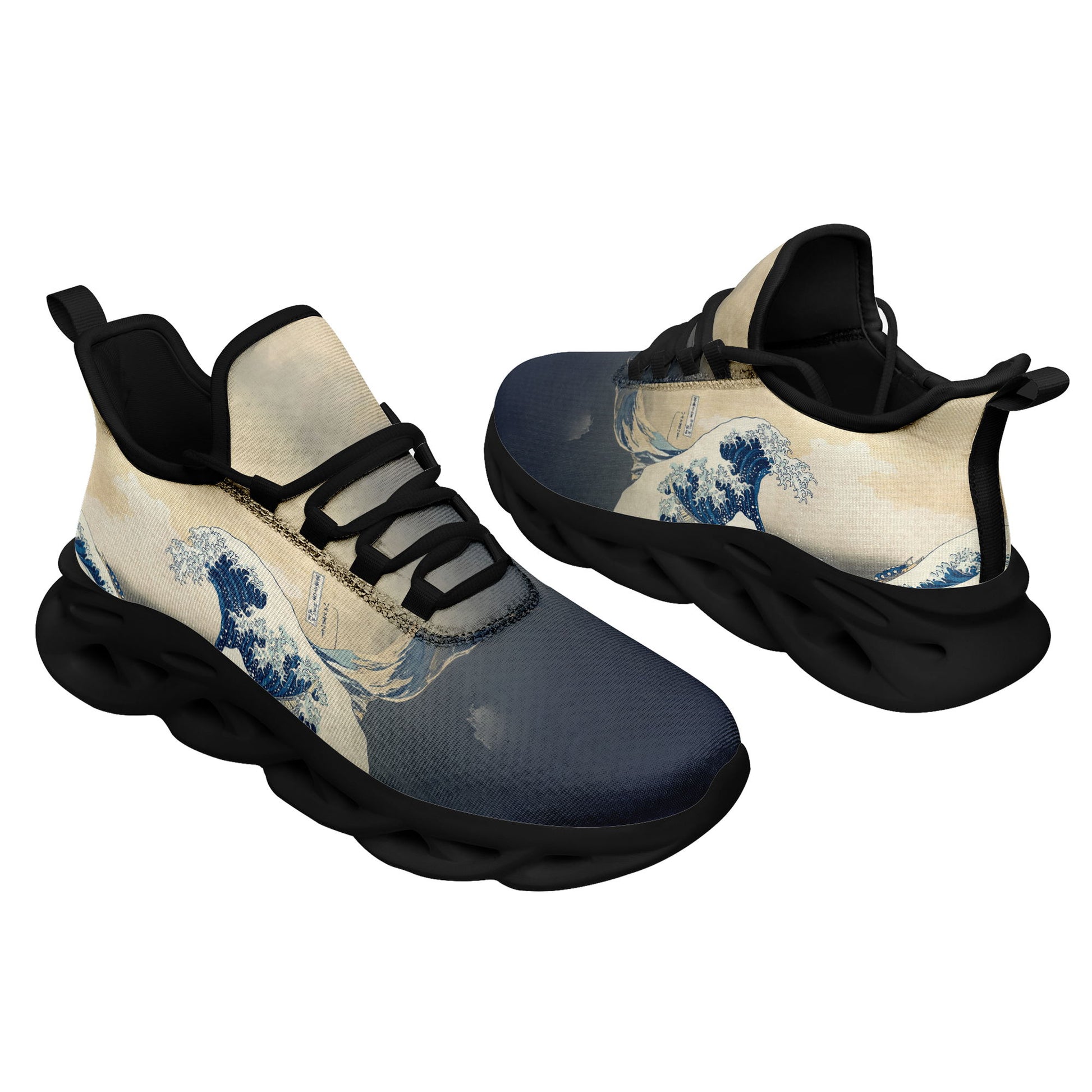 custom printed max sowl shoes ukiyo-e katsushika hokusai's the great wave off kanagawa sneakers 4