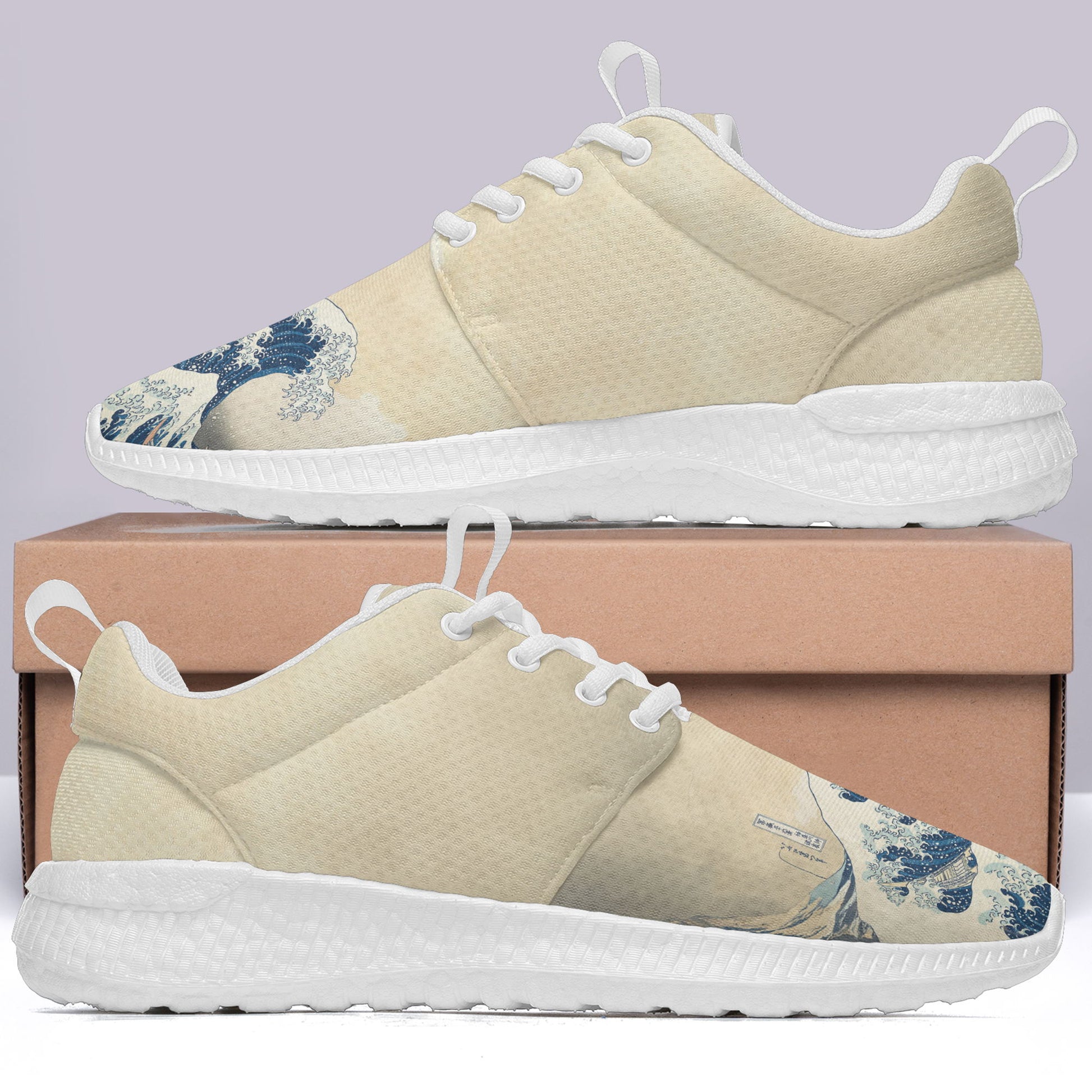 Custom Printed Sneakers BLD1: Ukiyo-e Katsushika Hokusai's the Great Wave off Kanagawa Sport Shoes 5