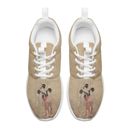 Custom Printed Sneakers BLD1: Ukiyo-e Kitagawa Utamaro's Three Beauties of the Present Day Sport Shoes 3