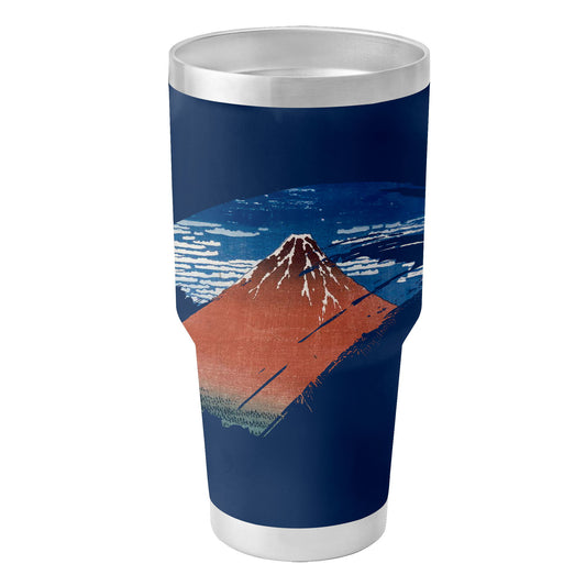 Custom Printed Ukiyoe Hokusai Thirty-six Views of Mount Red Fuji Insulated 30oz Stainless Steel Car Tumbler with Lid Pr263