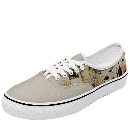 customize printed casual shoes 7213 with retro art ukiyo-e matchmaking by president kiyonaga torii sneakers white soles