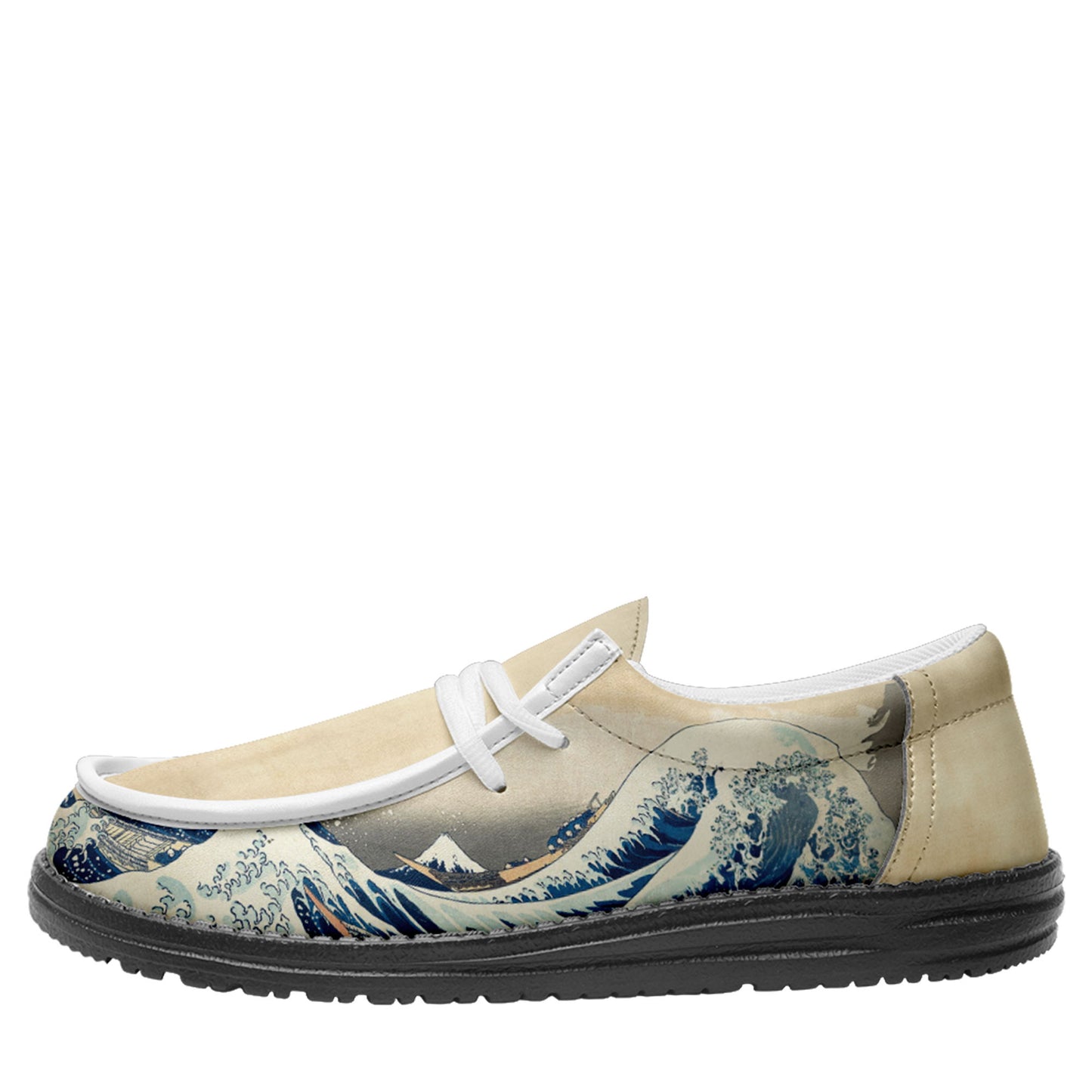 customize printed yo bro shoes ukiyo-e katsushika hokusai's the great wave off kanagawa casual shoes white shoelace 2