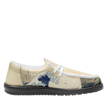 customize printed yo bro shoes ukiyo-e katsushika hokusai's the great wave off kanagawa casual shoes white shoelace 3