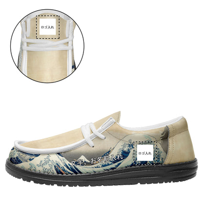 customize printed yo bro shoes ukiyo-e katsushika hokusai's the great wave off kanagawa casual shoes white shoelace custom logo brand name
