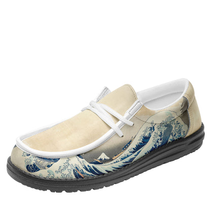 customize printed yo bro shoes ukiyo-e katsushika hokusai's the great wave off kanagawa casual shoes white shoelace