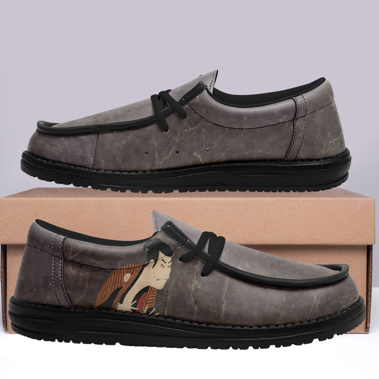 customize printed yo bro shoes ukiyo-e the slave edo soldier of otani oniji iii casual shoes black shoelace 6