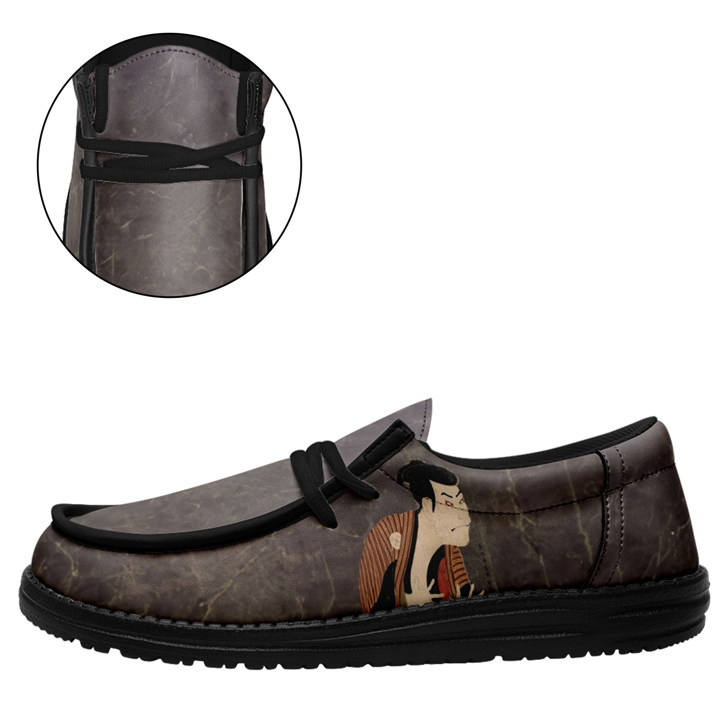 customize printed yo bro shoes ukiyo-e the slave edo soldier of otani oniji iii casual shoes black shoelace 7