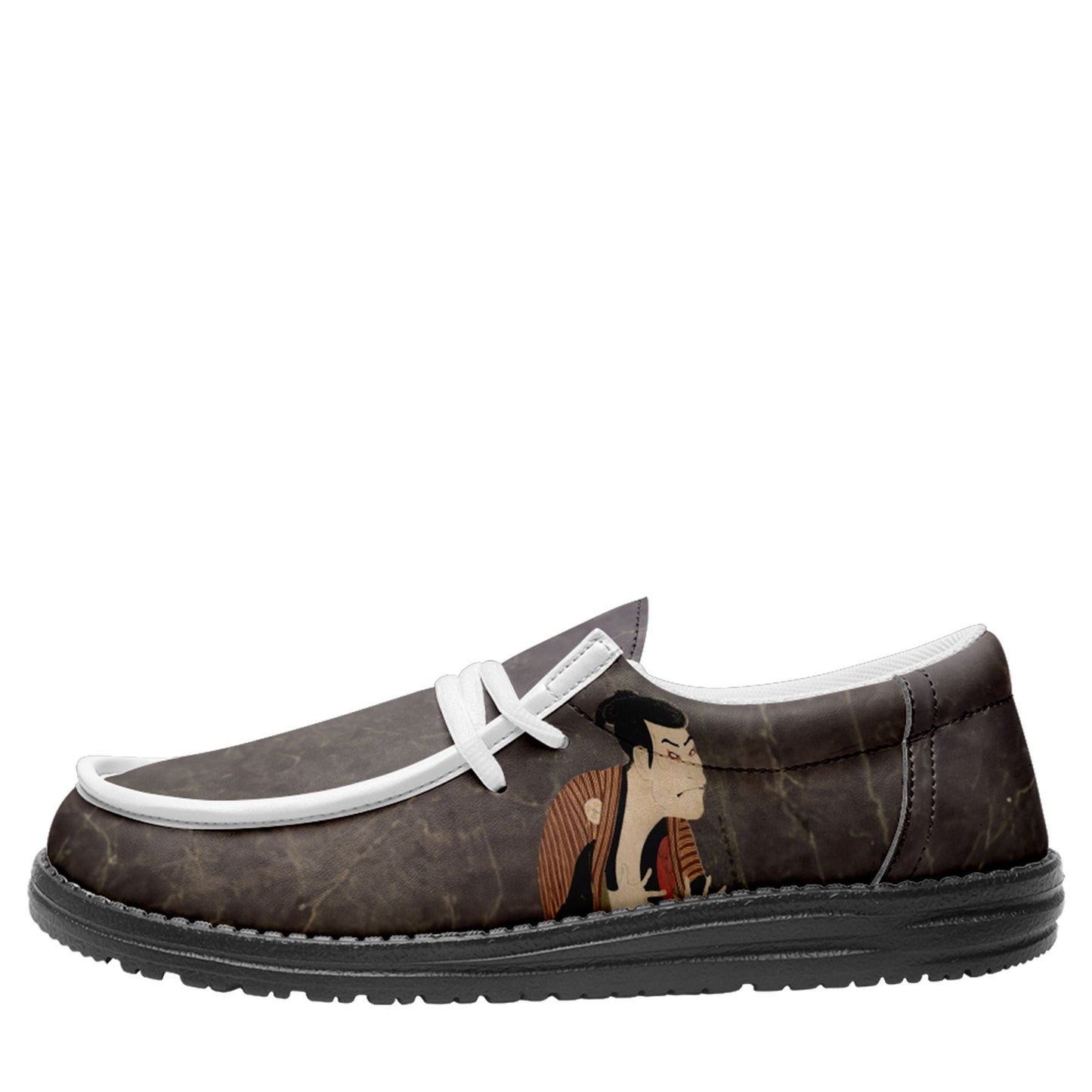 customize printed yo bro shoes ukiyo-e the slave edo soldier of otani oniji iii casual shoes white shoelace 2