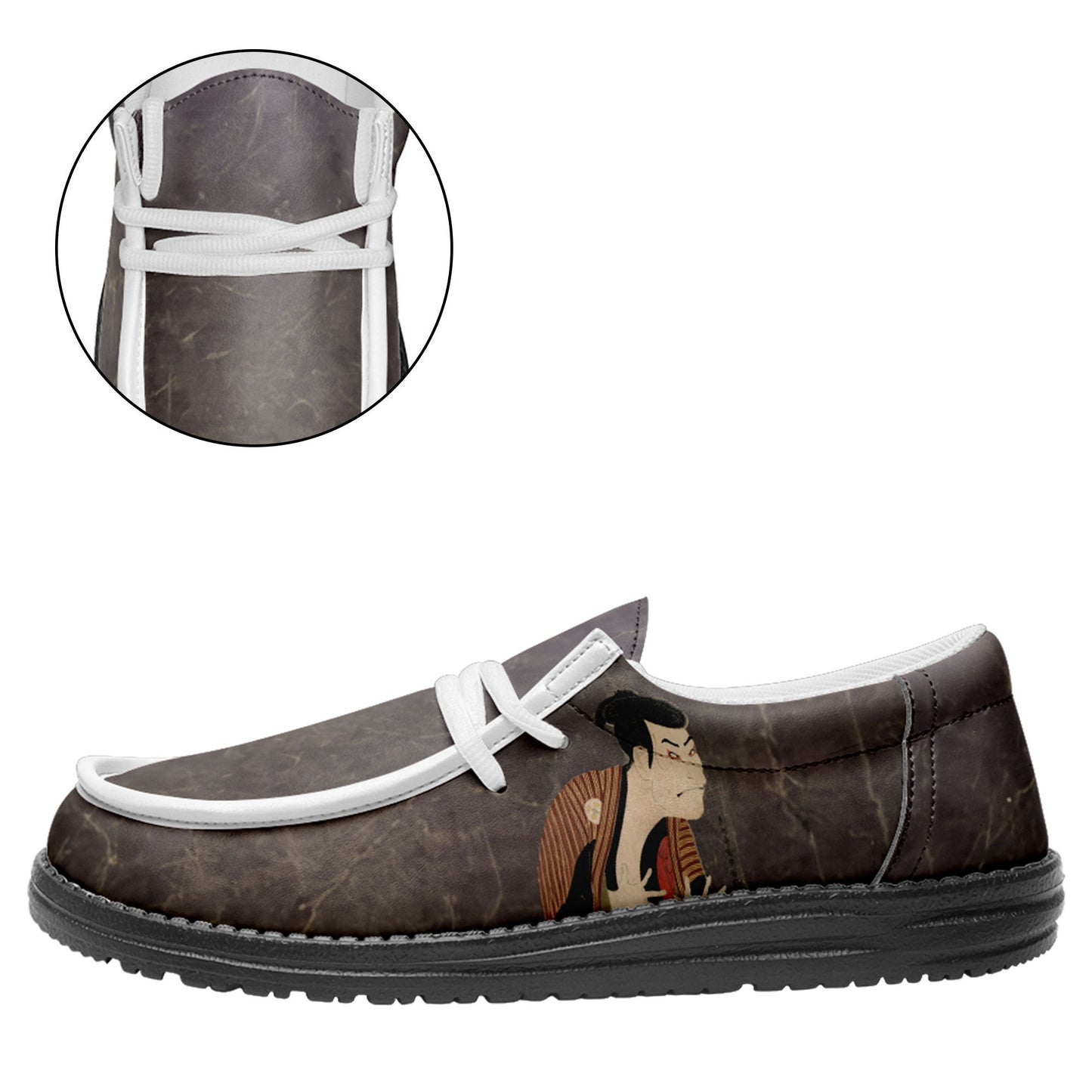 customize printed yo bro shoes ukiyo-e the slave edo soldier of otani oniji iii casual shoes white shoelace 7