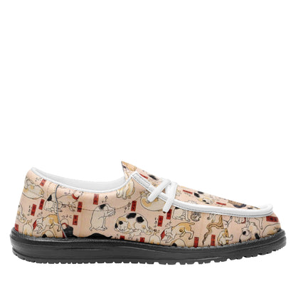 customize printed yo bro shoes ukiyo-e kuniyoshi utagawa's cats suggested as the fifty three stations of the tokaido casual shoes white shoelace 3