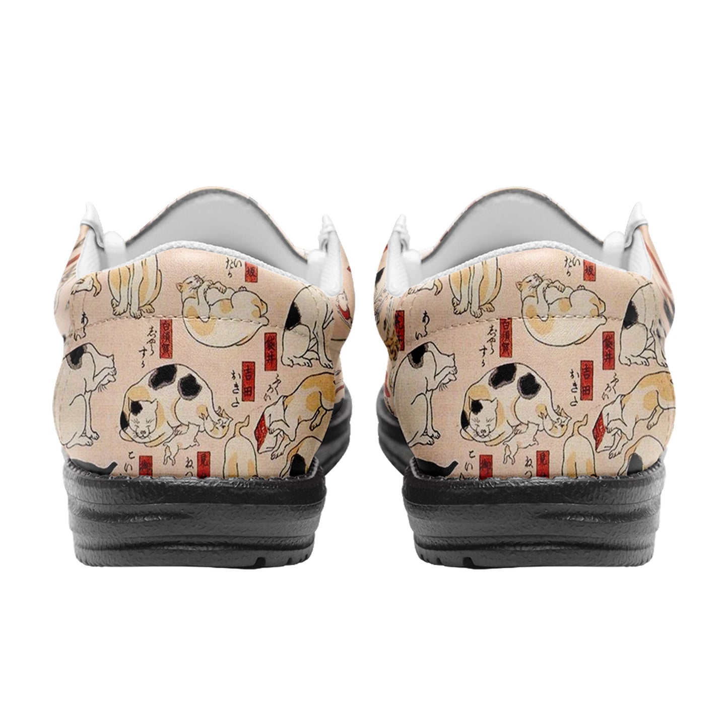 customize printed yo bro shoes ukiyo-e kuniyoshi utagawa's cats suggested as the fifty three stations of the tokaido casual shoes white shoelace 5