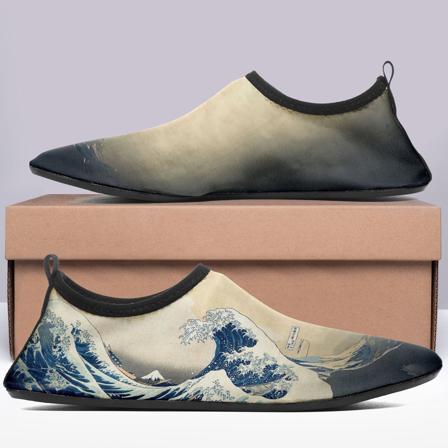customized printed aqua shoes 1902 ukiyo-e katsushika hokusai's the great wave off kanagawa beach wading shoes 7