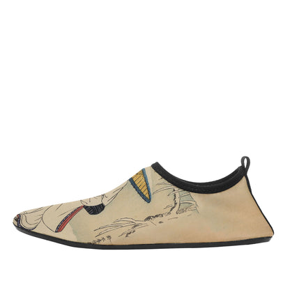 Custom Printed Aqua Shoes 1902: Ukiyo-e Suzuki Harunobu's Couple Under Umbrella in Snow Beach Wading Shoes 1