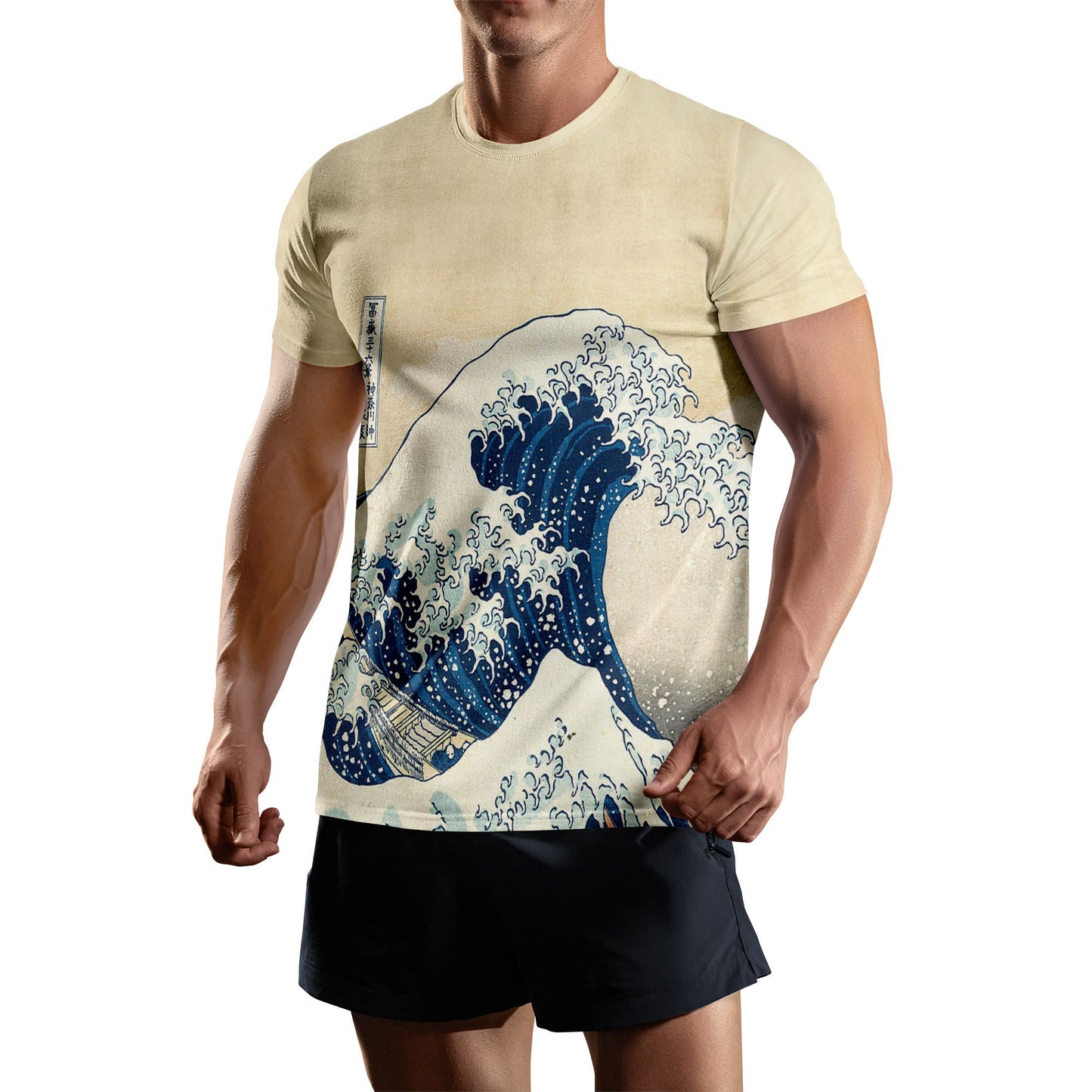 personalized custom printed t-shirts ukiyoe katsushika hokussai's the great wave off kanagawa short sleeve tee summer 3