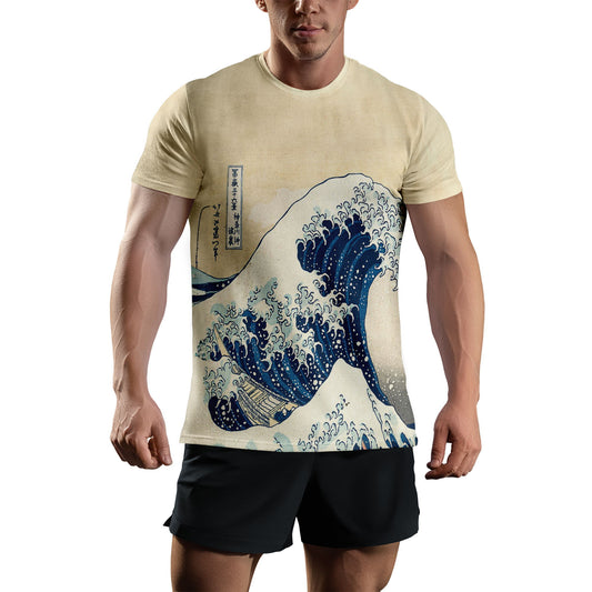 personalized custom printed t-shirts ukiyoe katsushika hokussai's the great wave off kanagawa short sleeve tee summer
