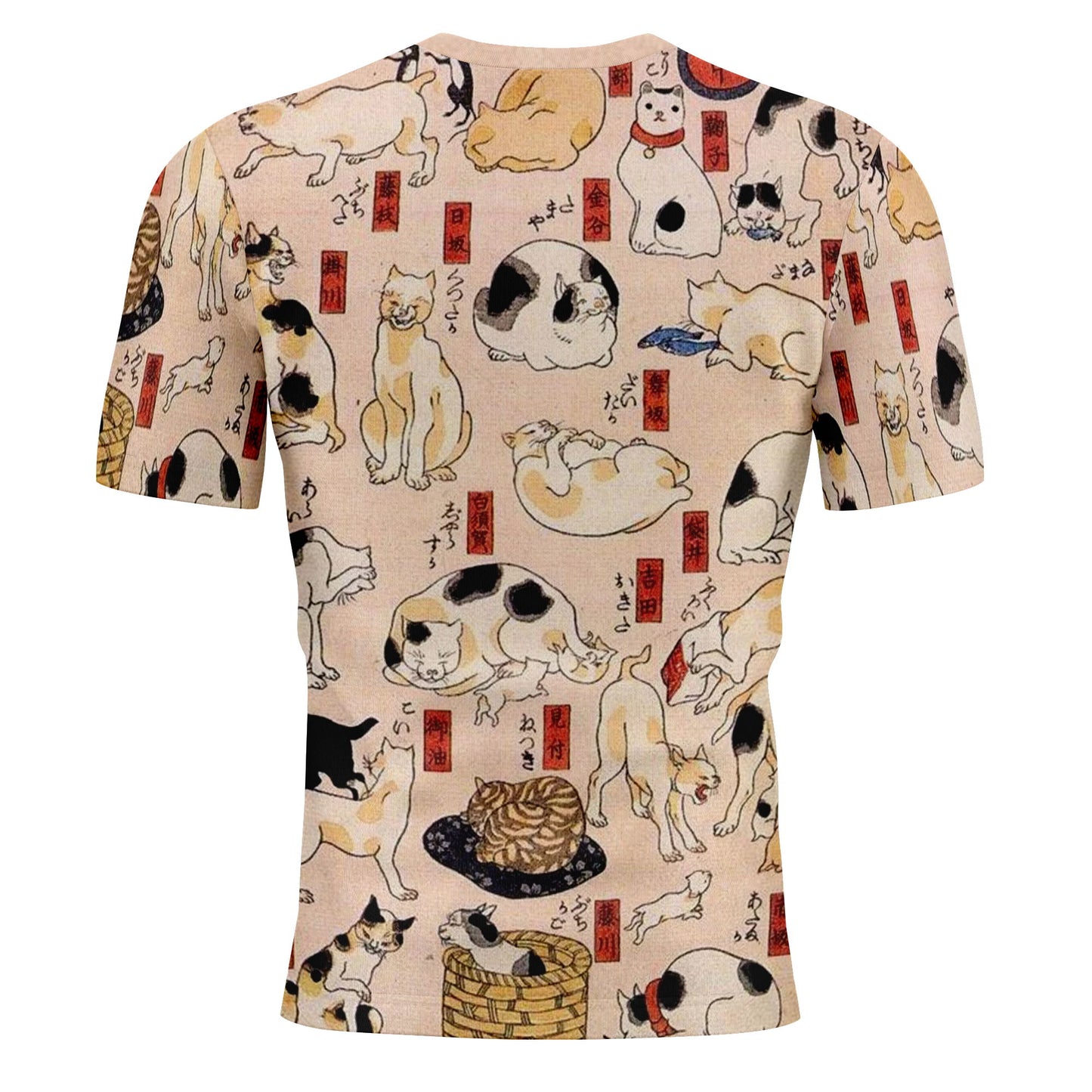 personalized custom printed t-shirts ukiyo-e kuniyoshi utagawa's cats suggested as the fifty three stations of the tokaido short sleeve tee summer 5