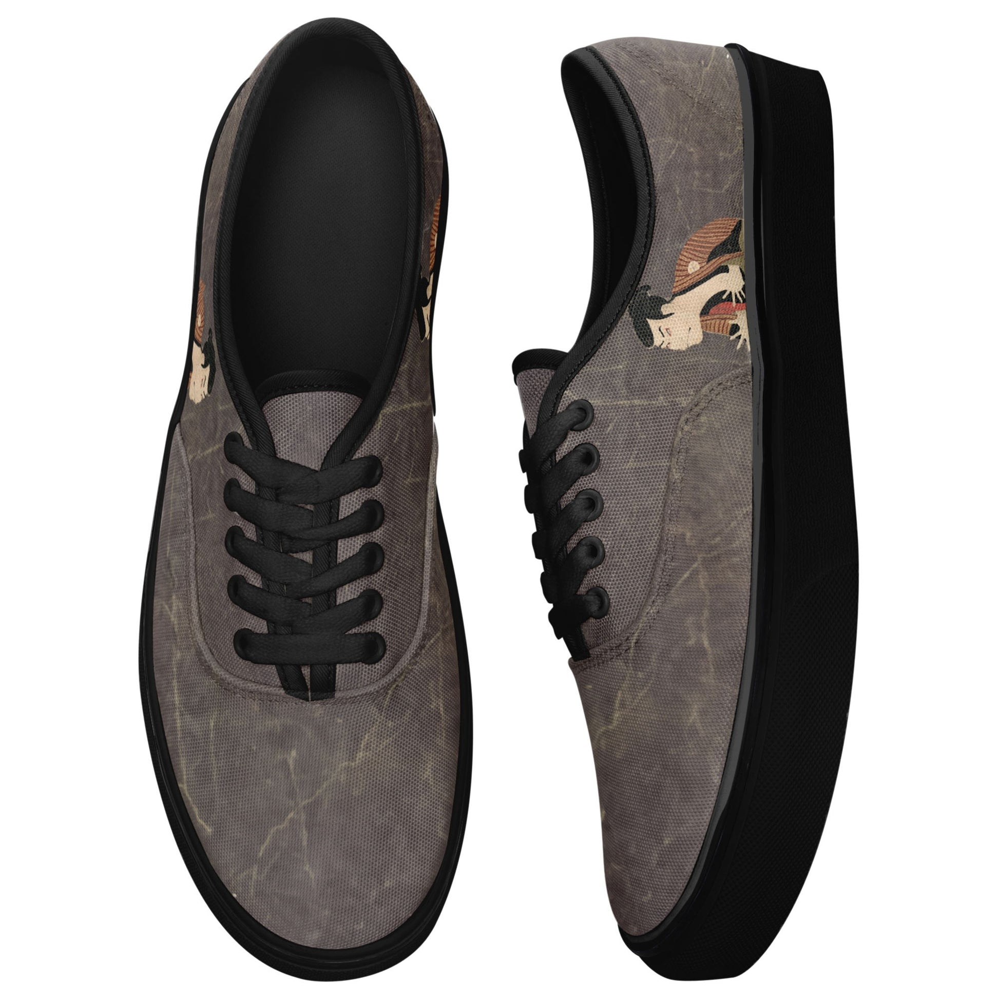 personalized customization pod print on demand casual shoes 7213 ukiyo-e the slave edo soldier of otani oniji iii casual shoes black soles 4