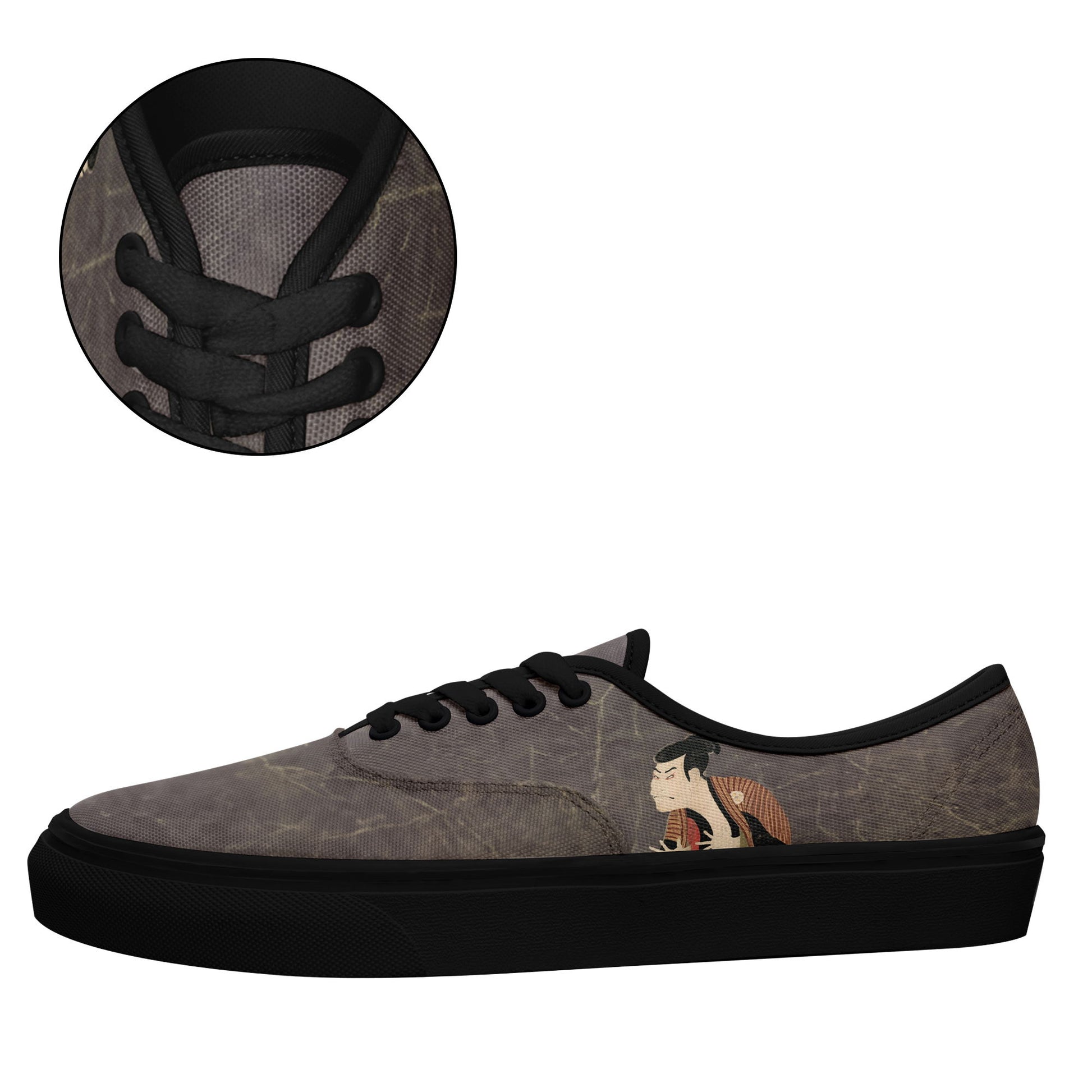 personalized customization pod print on demand casual shoes 7213 ukiyo-e the slave edo soldier of otani oniji iii casual shoes black soles 6