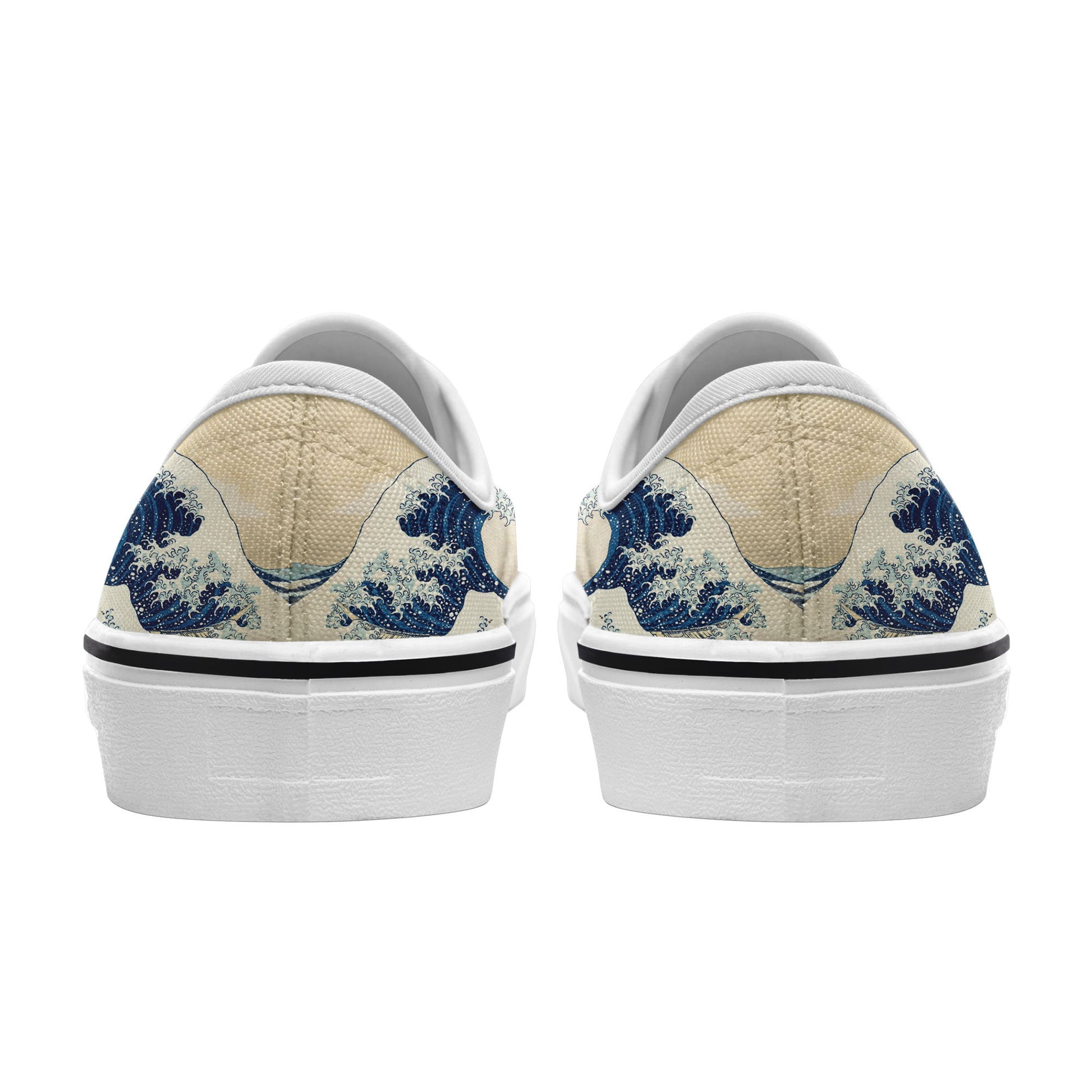 personalized customization print on demand casual shoes 7213 japanese retro art style ukiyo-e katsushika hokusai's the great wave off kanagawa Sneakers white soles 5