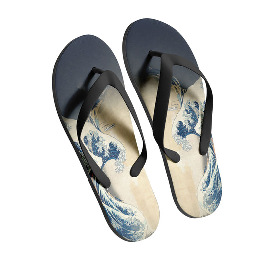 personalized design japanese retro art style custom printed ukiyo-e shoes katsushika hokussai's the great wave off kanagawa slippers 1916