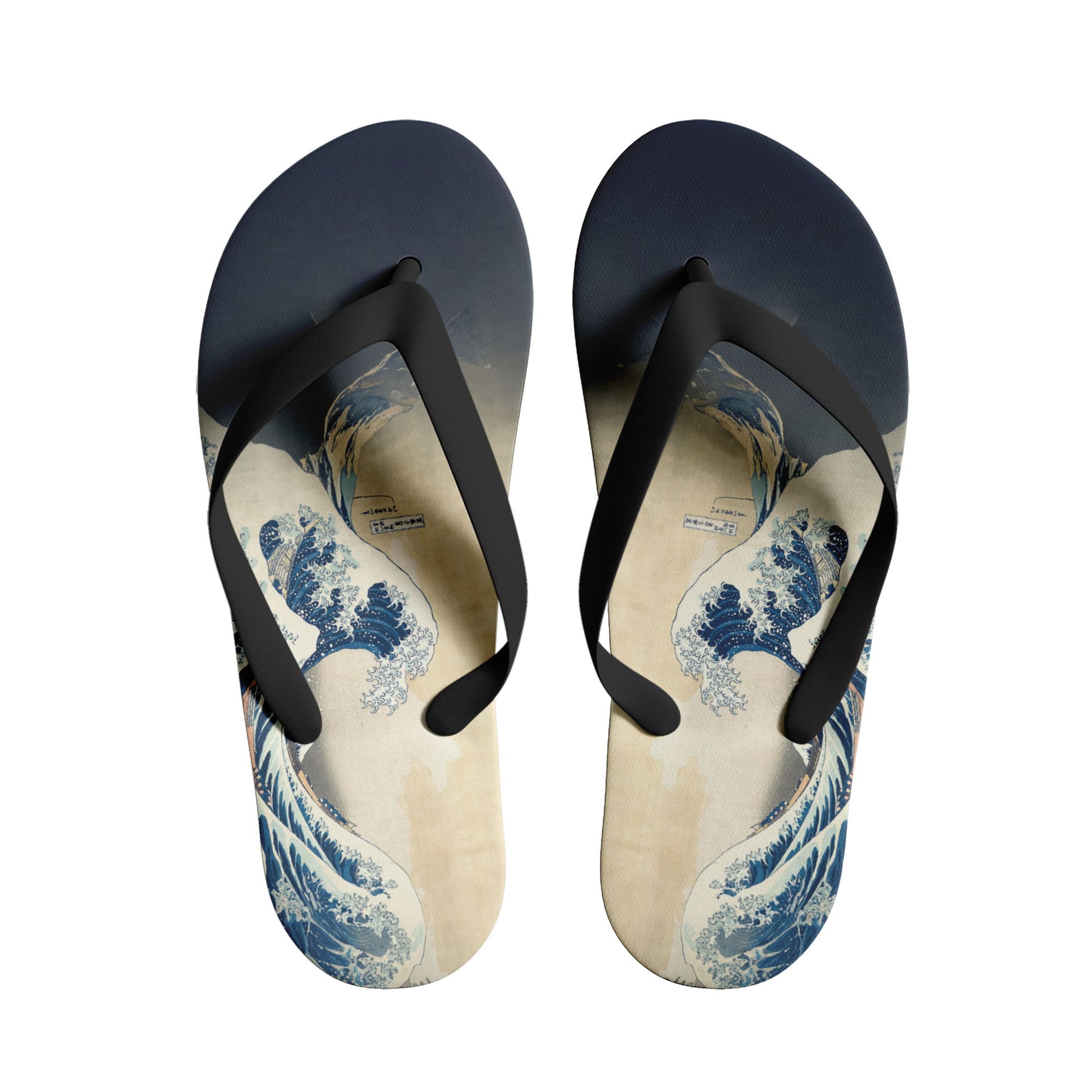 Custom Printed Slippers 1916: Ukiyo-e Katsushika Hokussai's the Great Wave off Kanagawa Flip-flops