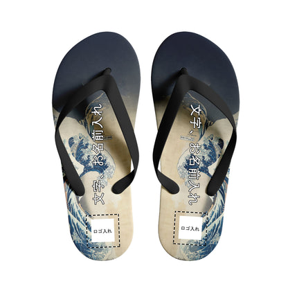 personalized design japanese retro art style custom printed ukiyo-e shoes katsushika hokussai's the great wave off kanagawa slippers 1916 custom logo brand name
