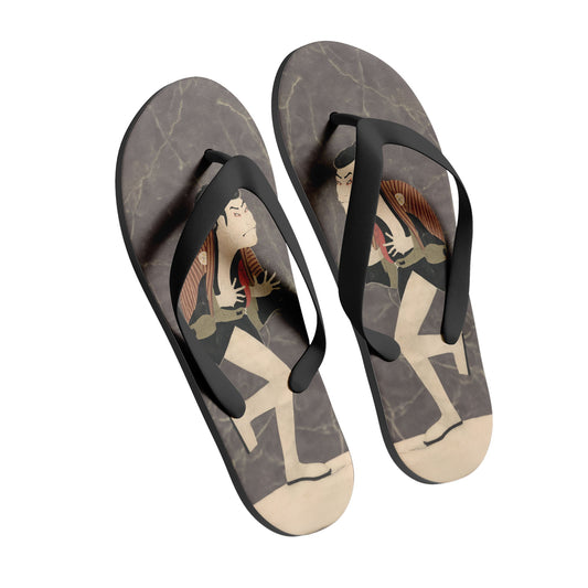 pod personalized customization print on demand footwear ukiyo-e the slave edo soldier of otani oniji iii slippers 1916