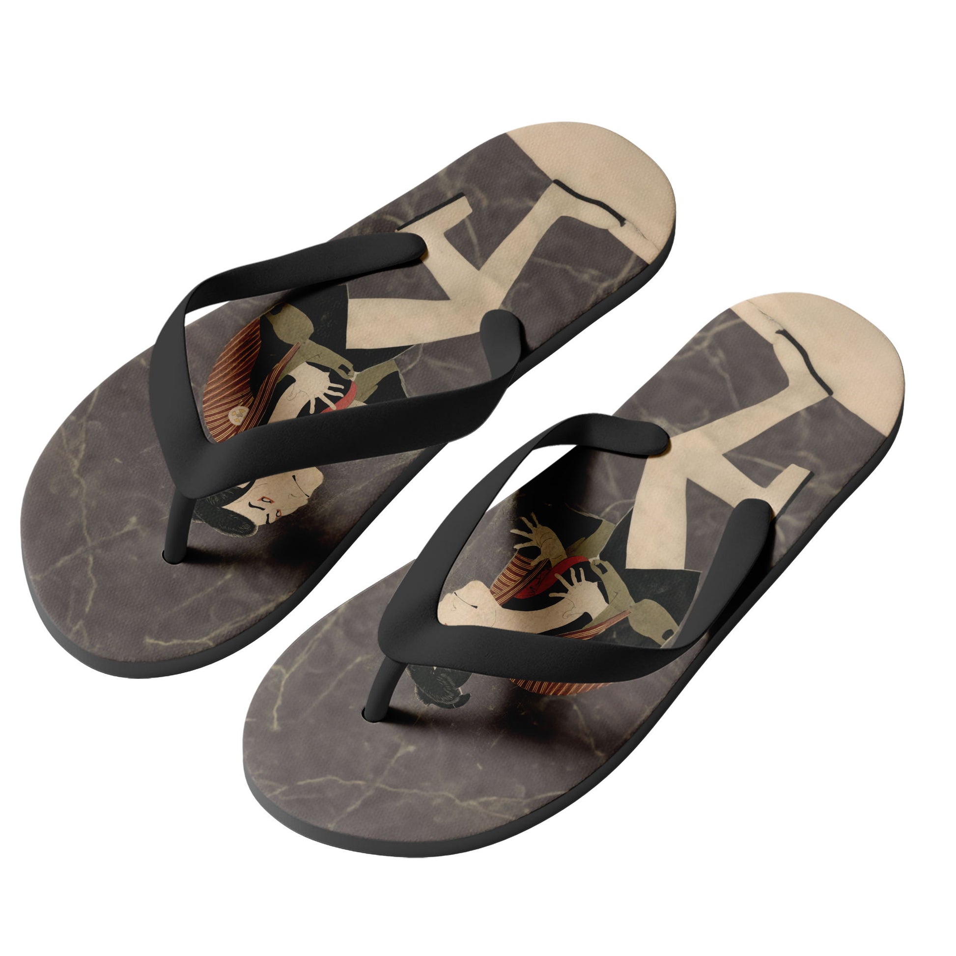 pod personalized customization print on demand footwear ukiyo-e the slave edo soldier of otani oniji iii slippers 1916 3