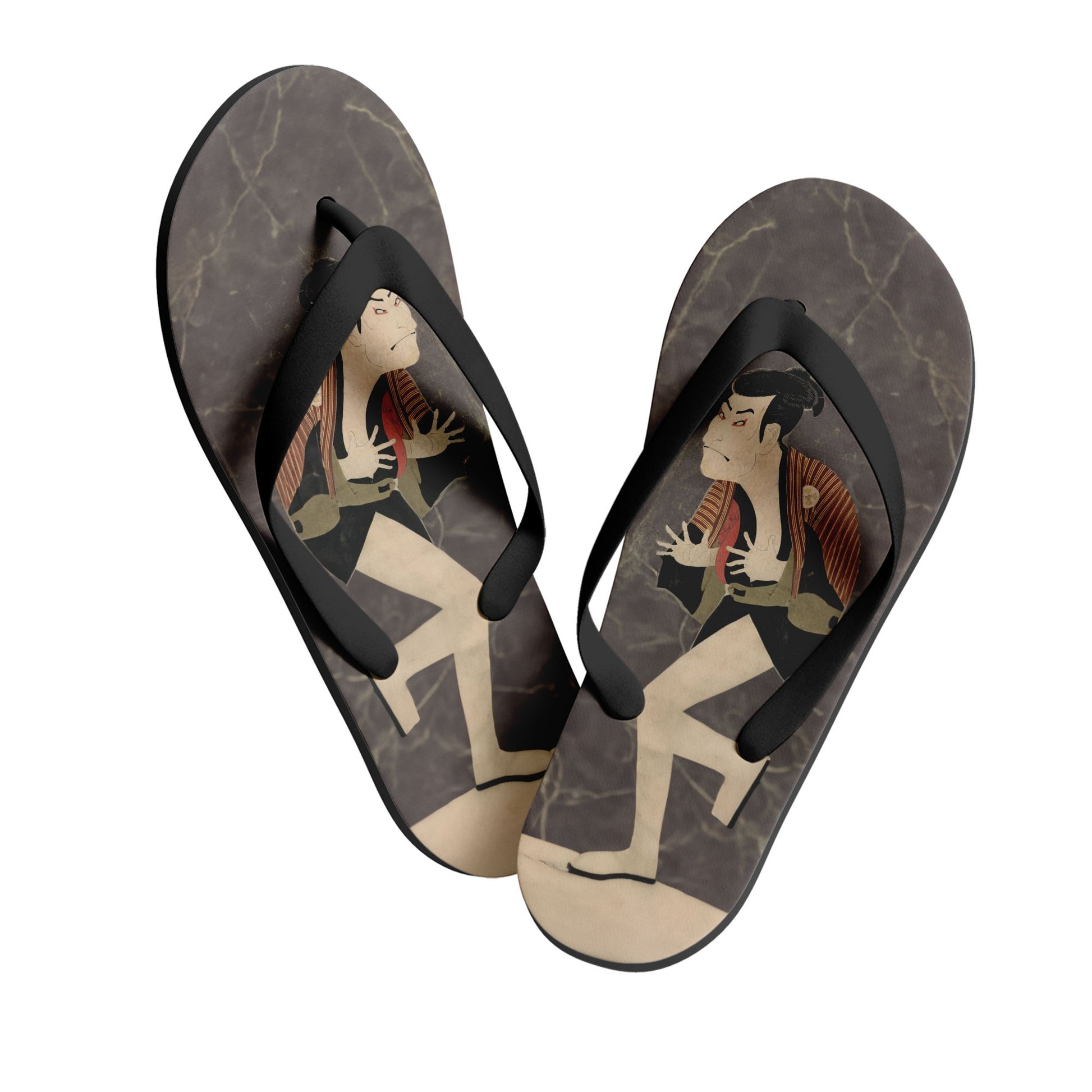 pod personalized customization print on demand footwear ukiyo-e the slave edo soldier of otani oniji iii slippers 1916 4