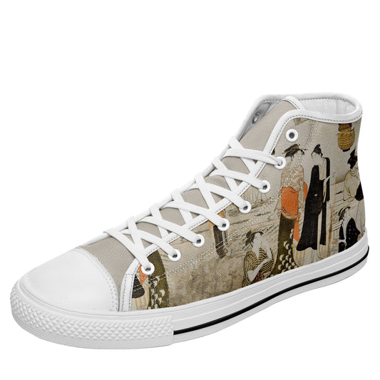 custom printed on demand high casual shoes 7218 japanese ukiyo-e matchmaking by president kiyonaga torii sneakers