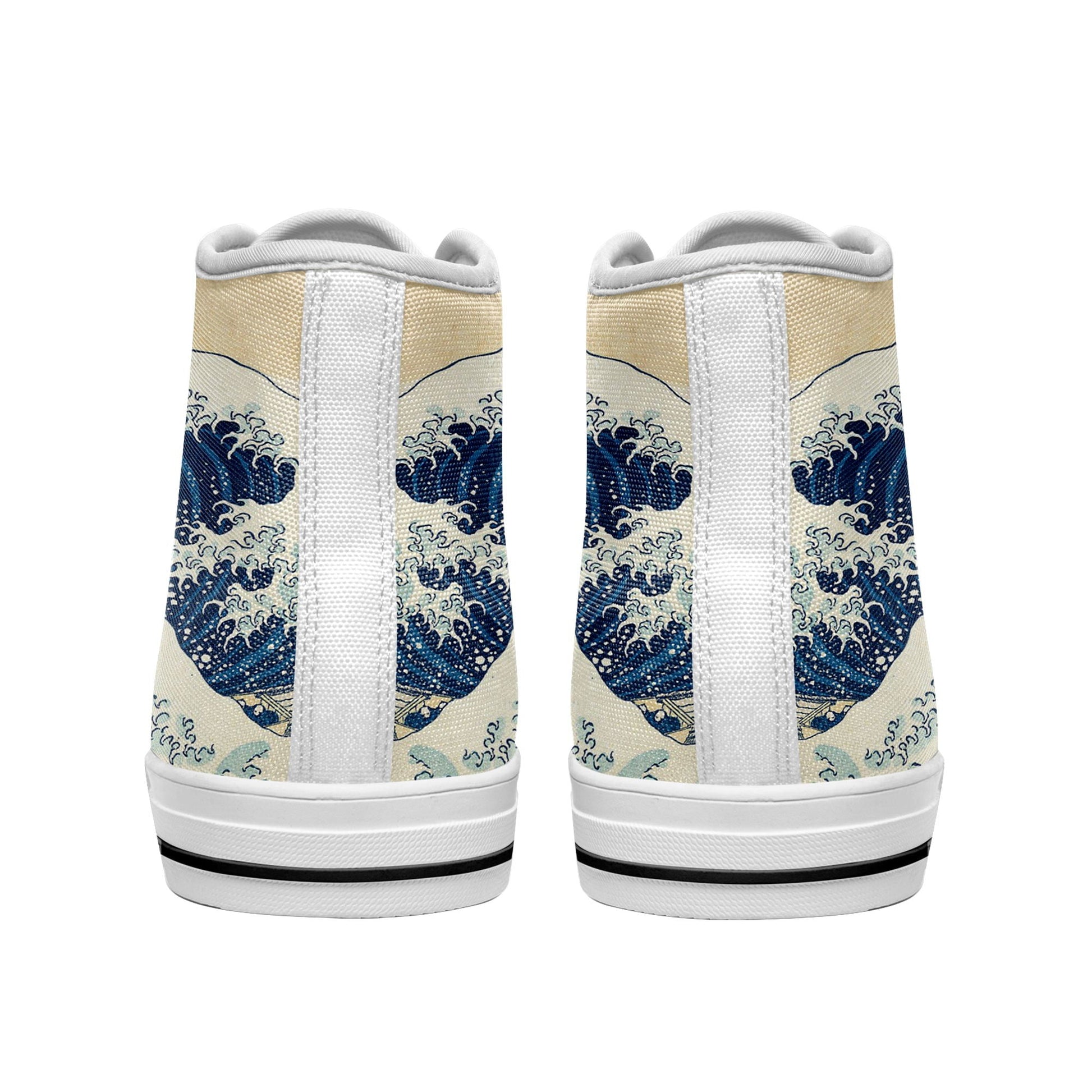 custom printed on demand high casual shoes 7218 japanese ukiyo-e katsushika hokusai's the great wave off kanagawa sneakers 5