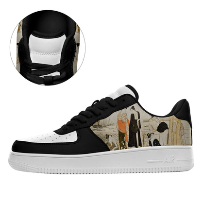 customize printed airforce sneakers with retro art ukiyoe matchmaking by president kiyonaga torii casual shoes black shoelaces