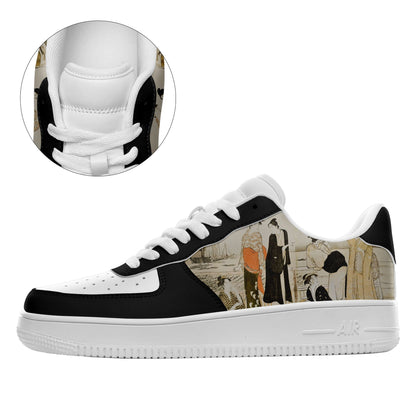 customize printed airforce sneakers with retro art ukiyoe matchmaking by president kiyonaga torii casual shoes white shoelaces