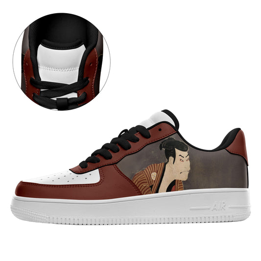 pod personalized customization print on demand airforce sneakers ukiyoe the slave edo soldier of otani oniji iii casual shoes black shoelaces