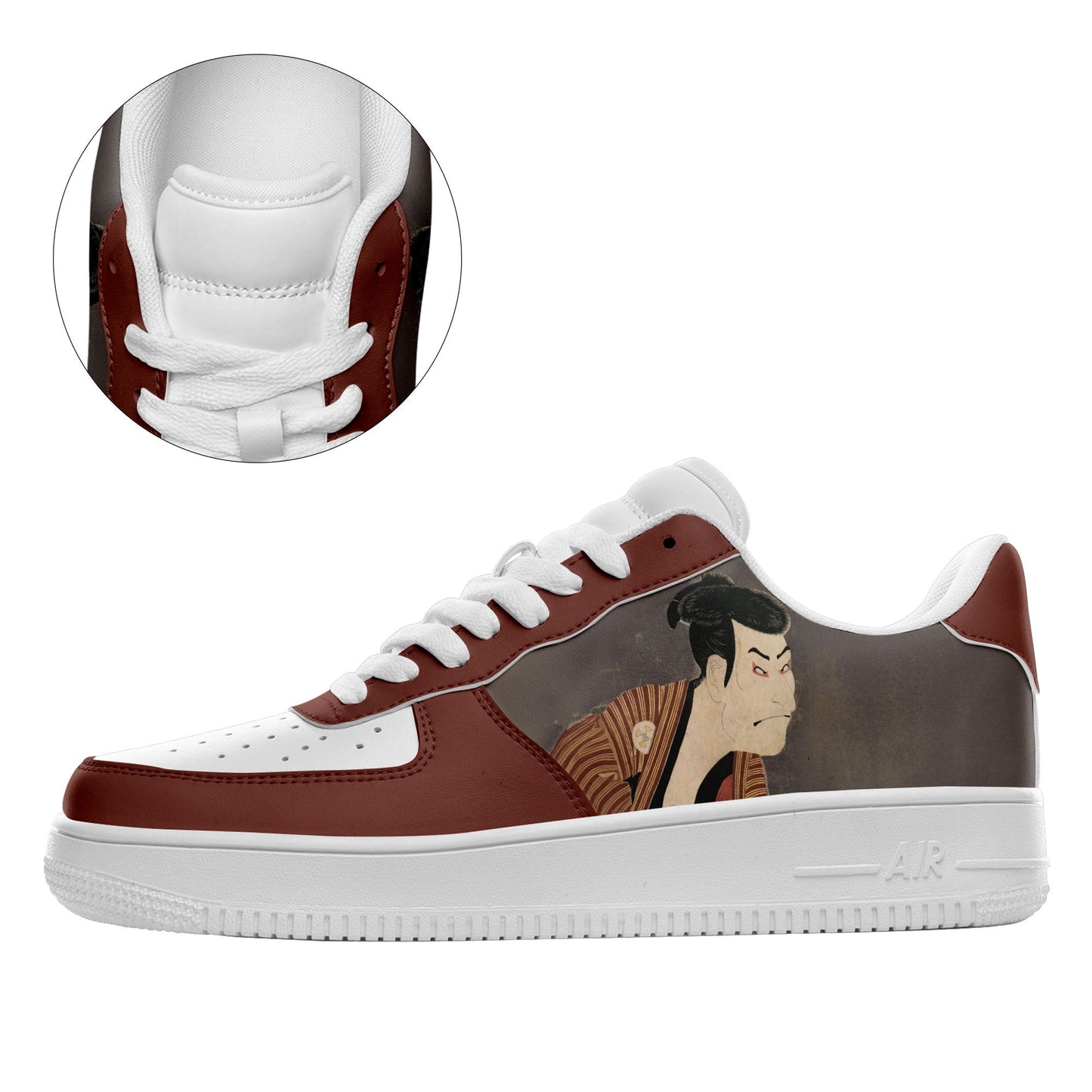 pod personalized customization print on demand airforce sneakers ukiyoe the slave edo soldier of otani oniji iii casual shoes white shoelaces