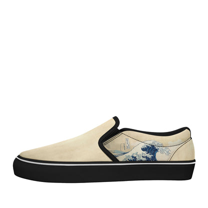 pod ukiyoe sneakers 7216 personalized printed katsushika hokusai s the great wave off kanagawa casual shoes black soles 2