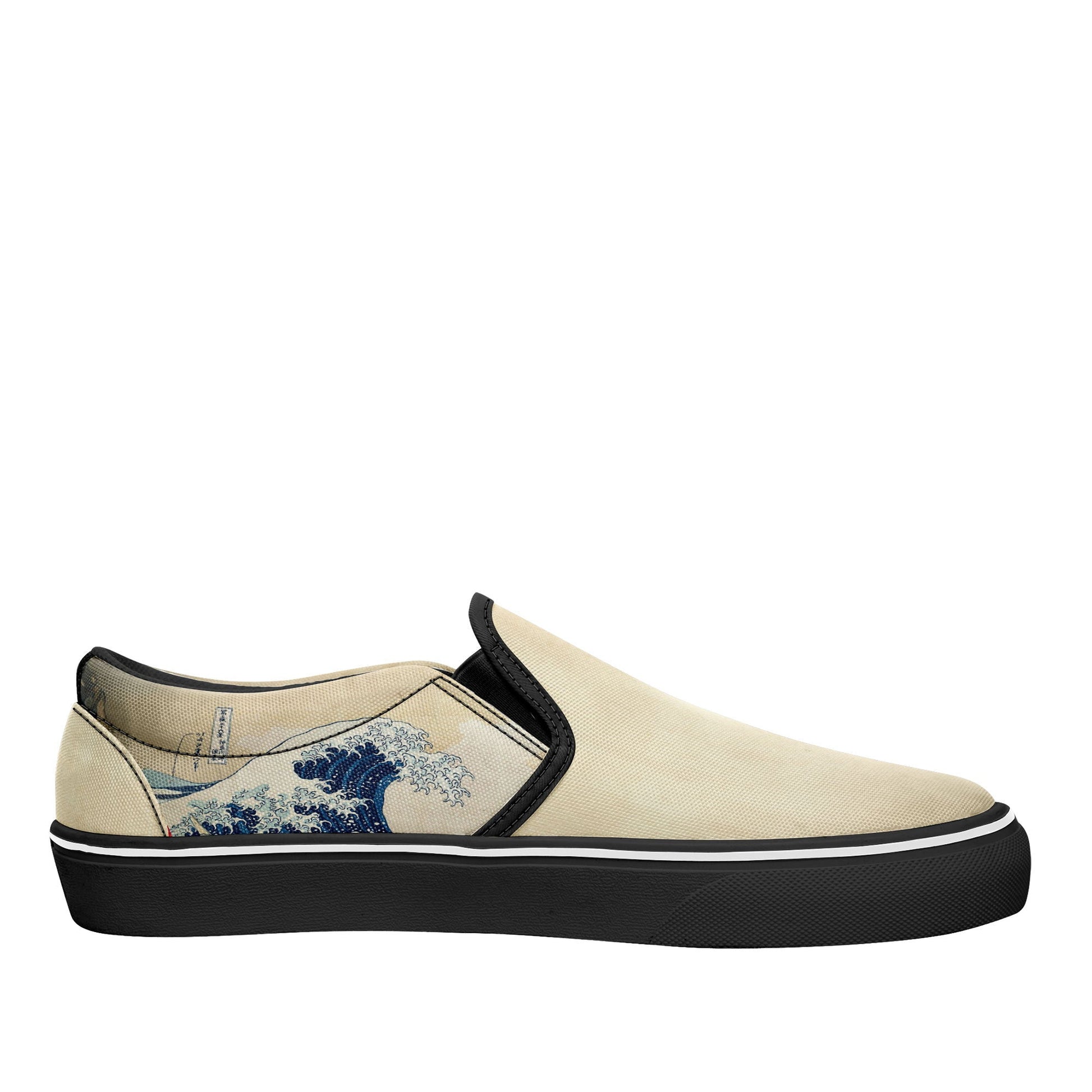 pod ukiyoe sneakers 7216 personalized printed katsushika hokusai s the great wave off kanagawa casual shoes black soles 3