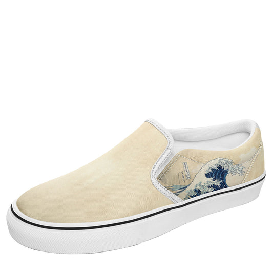 pod ukiyoe sneakers 7216 personalized printed katsushika hokusai's the great wave off kanagawa casual shoes white soles 