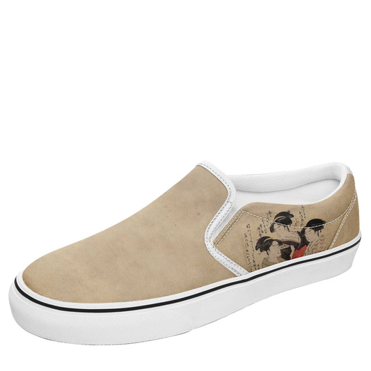 custom printed ukiyo-e casual shoes 7216 three beauties of the present day sneakers white soles